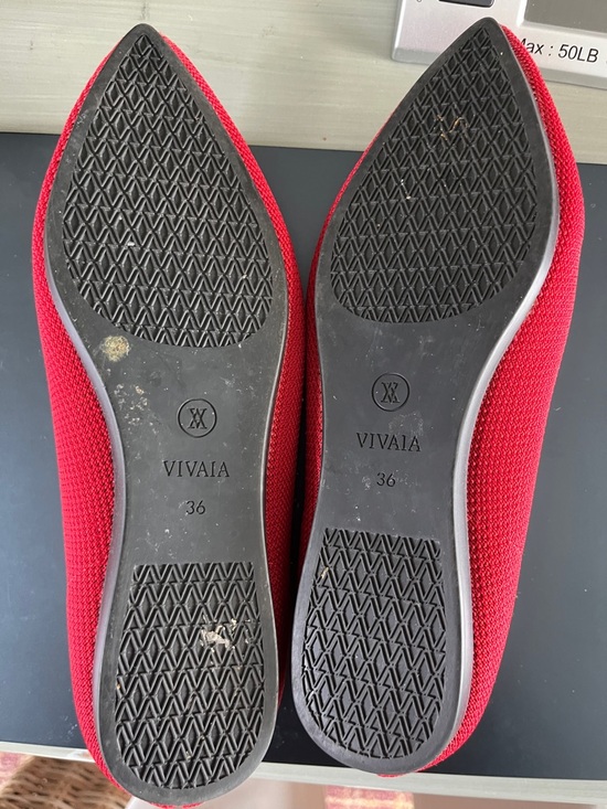Vivaia Pointed Flats Red W/ Removable Bows Sz 36 - Picture 6 of 6